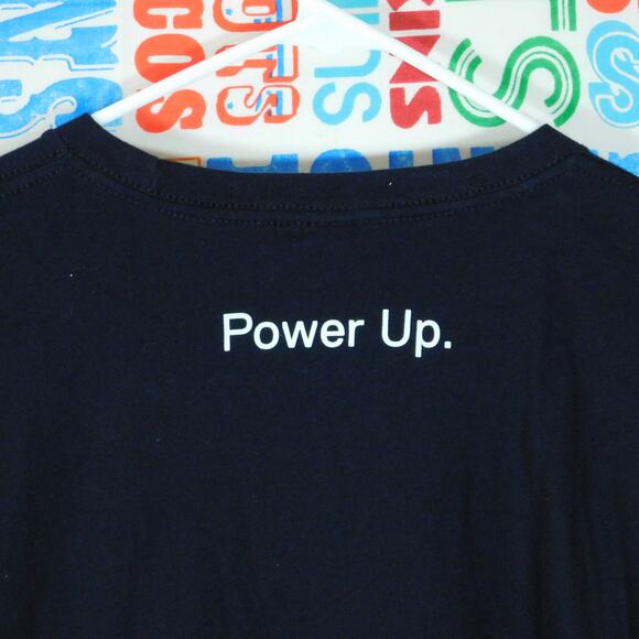Intel Power Up Lightning Graphic T Shirt Size XL Double Sided Dell Black Button - Picture 7 of 7